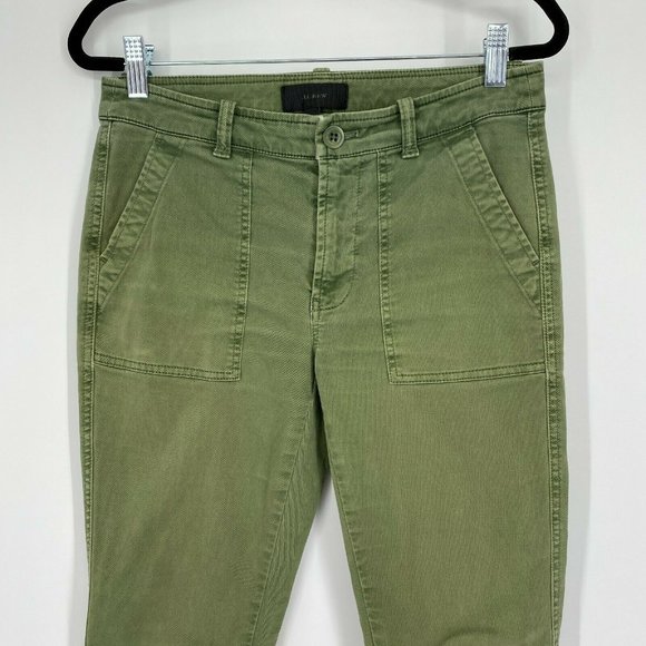 J. Crew Ankle Zip Skinny Jogger Pants Women's Size 0 Mid Rise Stretch Crop Green - Picture 2 of 12